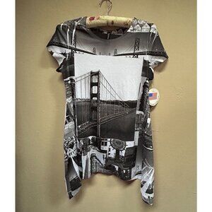 Big Bang Clothing Women's Top Embellished San Francisco T-Shirt XL Black White